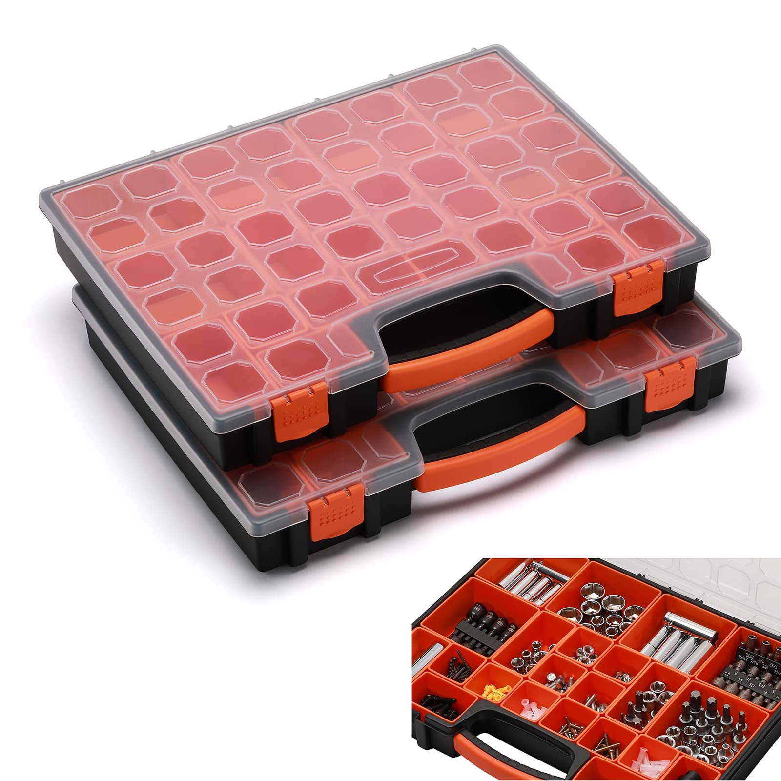 AIRTOON 2PCS Multi-Purpose Toolbox, Professional Organizer with 22